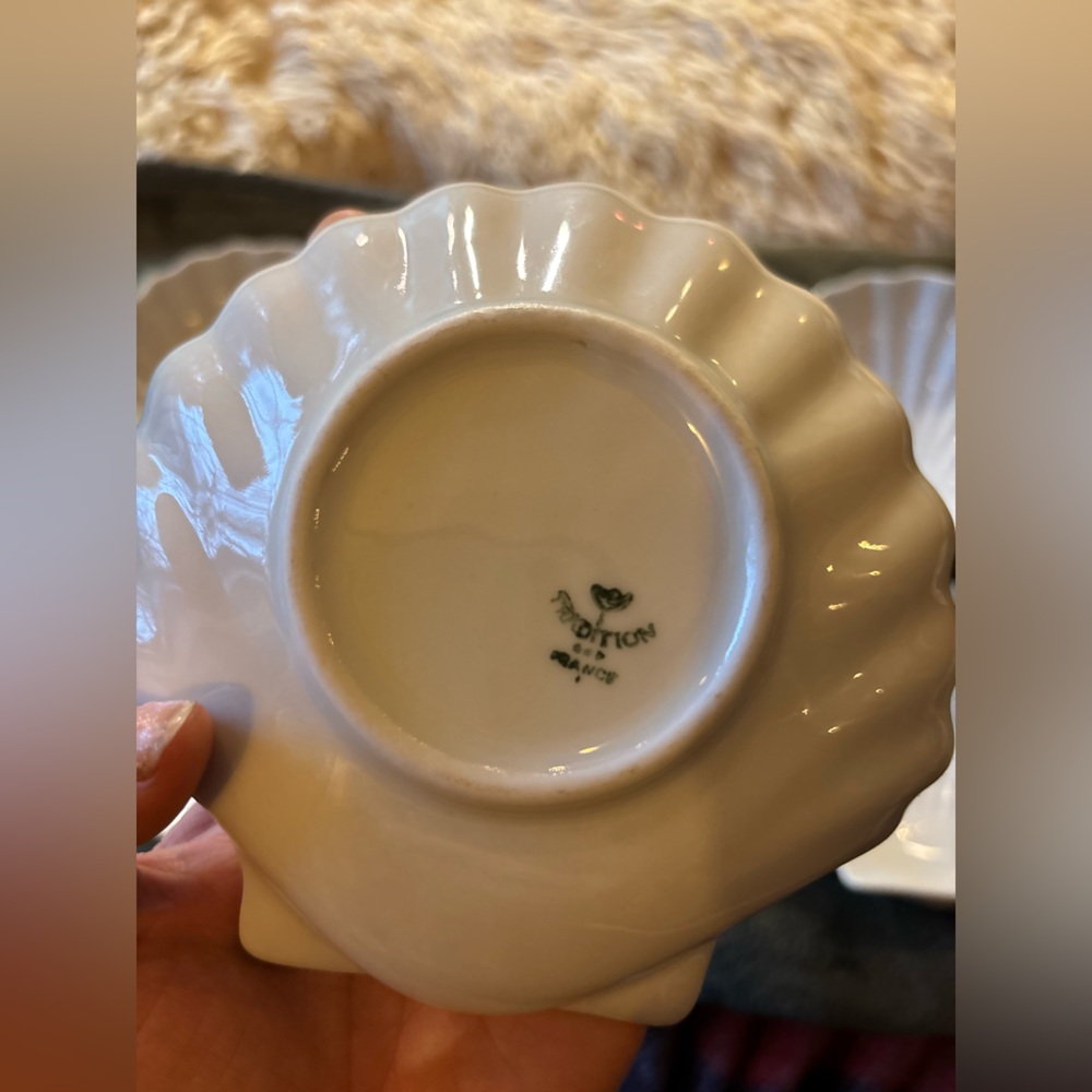 CERAMIC Clam Shell Bowl Set of 3 Fancy Ocean Inspired Beach Dinner Party Seafood - Picture 13 of 16